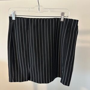 H&M Black Mini Skirt with White Pinstripes